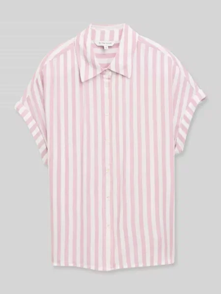 Bluzka o kroju regular fit z czystej Tom Tailor różowa