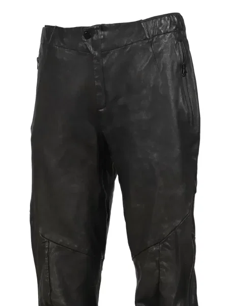 Pantaloni No Bishop No King din piele negru