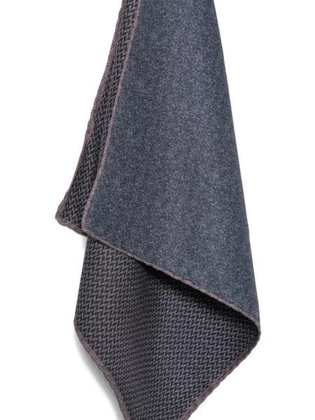 Fular Brunello Cucinelli cu model herringbone albastru