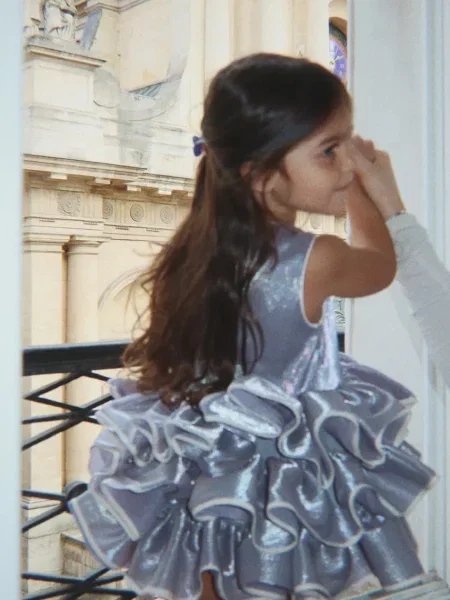 Konges Sløjd ruha FIA FRILL DRESS GRS kék