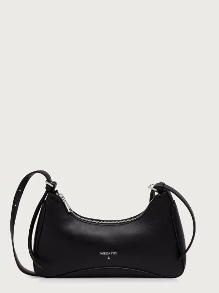 Geanta hobo Patrizia Pepe din piele negru