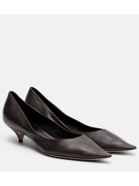 Pantofi cu toc The Row din piele maro