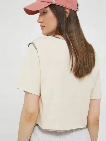 T-SHIRT KOSZULKA CROP ELLESSE beżowa