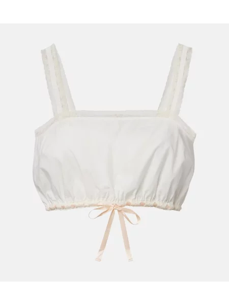 Crop top Posse koronkowy biały