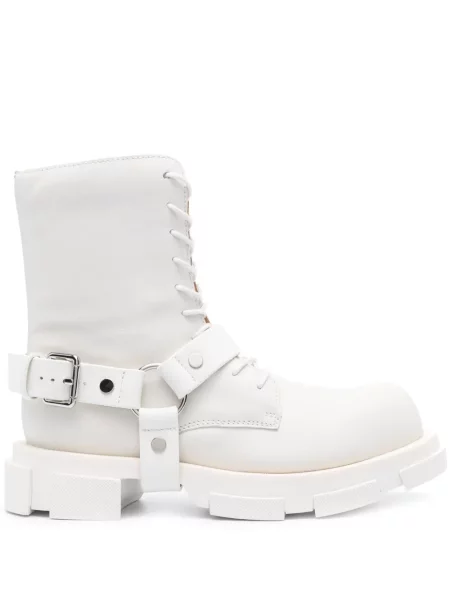 Botine Both din piele alb