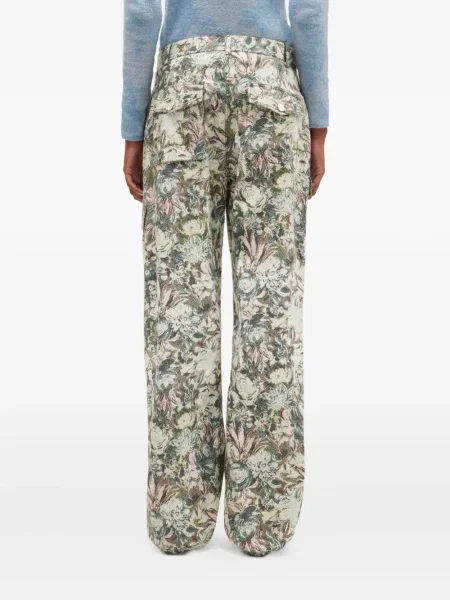 Pantaloni Ganni cu model floral cu imagine