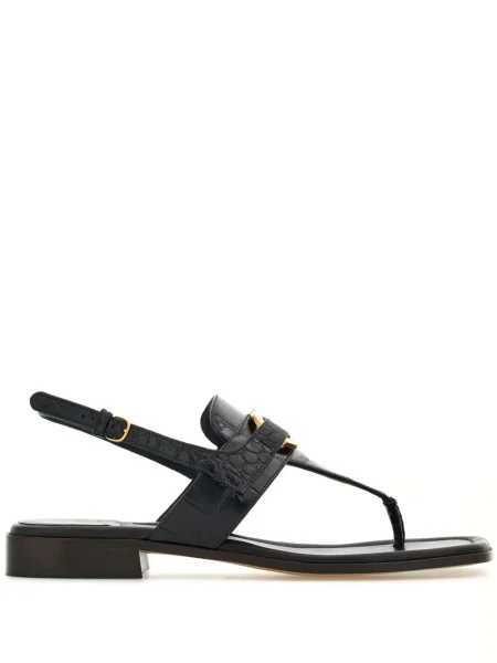 Sandale Ferragamo din piele cu cataramă negru