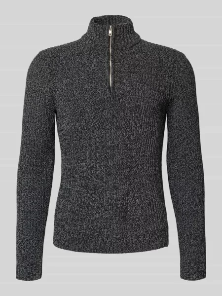 Bluza o kroju regular fit z kołnierzem i krótkim zamkiem błyskawicznym model ‘JOIN’ Only & Sons