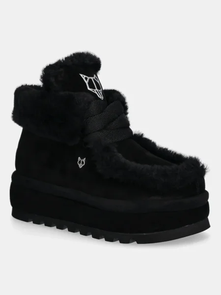 Naked Wolfe cizme de zapada din piele intoarsa Bambi Bambi Suede Shearling Black negru
