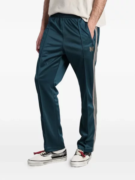 Pantaloni Needles cu dungi alergare verde