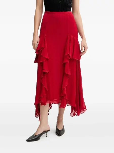 Fustă midi Hoss Intropia până la genunchi roșu