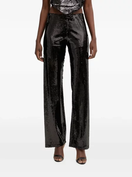 Pantaloni Haveone cu paiete negru