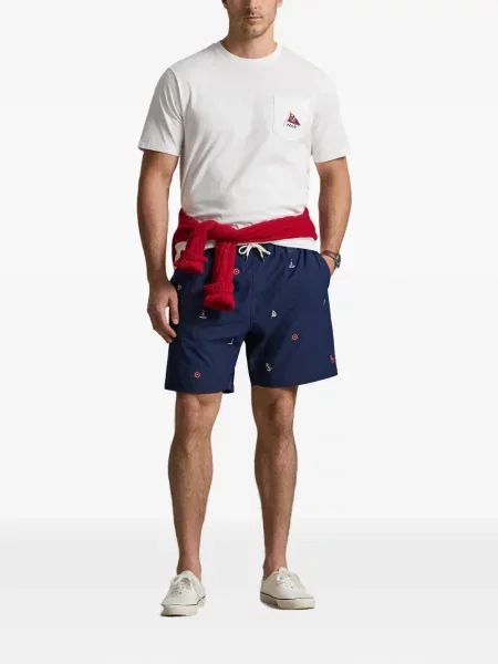 Șosete Polo Ralph Lauren cu model herringbone cu broderie plasă albastru
