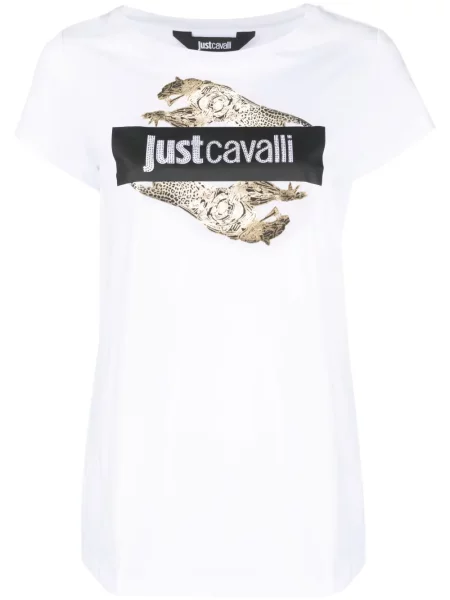 Тениска Just Cavalli с принт бяло
