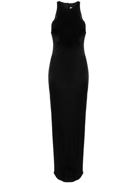 Maksi sukienka maxi Saint Laurent bez rękawów garniturowa czarna