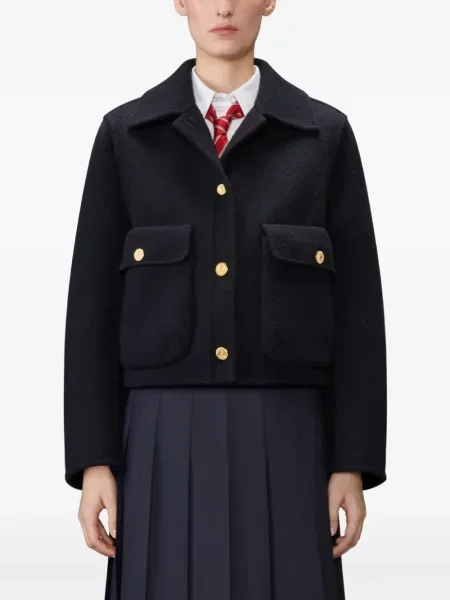 Geacă Thom Browne de lână albastru
