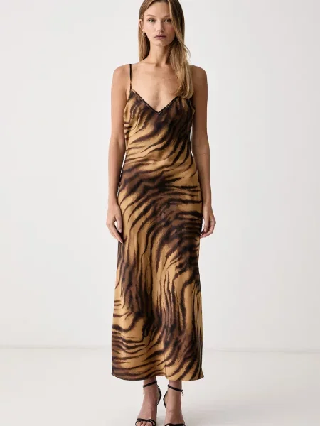 Bardot rochie BRYNLEE maro