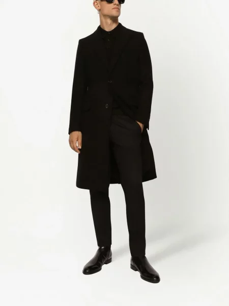 Vienakrūtis paltas Dolce & Gabbana juoda