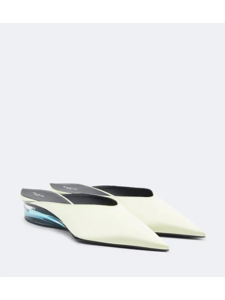 Papuci tip mules Alaïa din satin verde