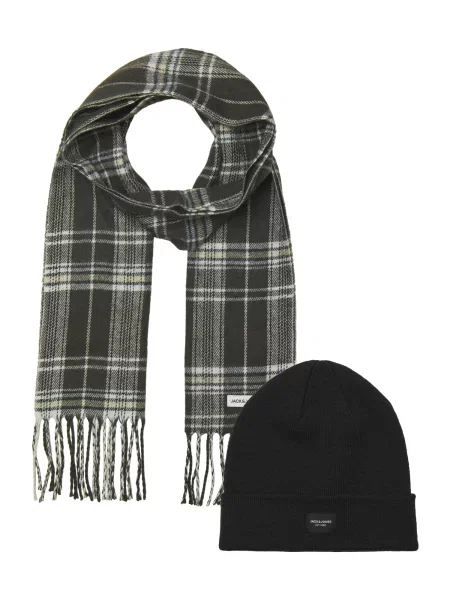 JACK & JONES Căciulă JACFROST oliv / negru alb