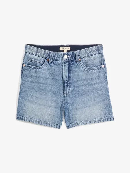 Szorty dżinsowe high waist low stretch niebieskie