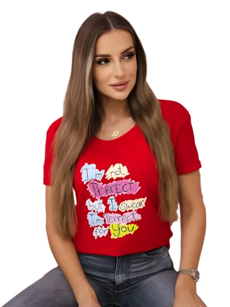 Halenka s potiskem Perfect red červená
