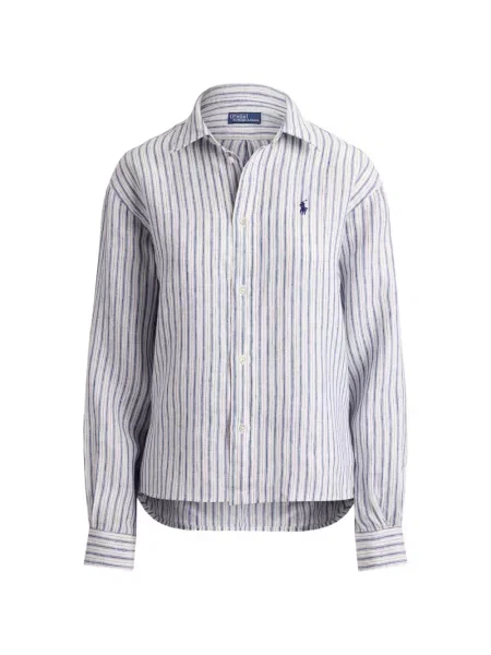Pletena klasična polo majica Polo Ralph Lauren s autogramom ljubičasta