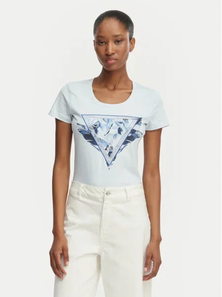 Guess T-Shirt Ανοιχτό μπλε