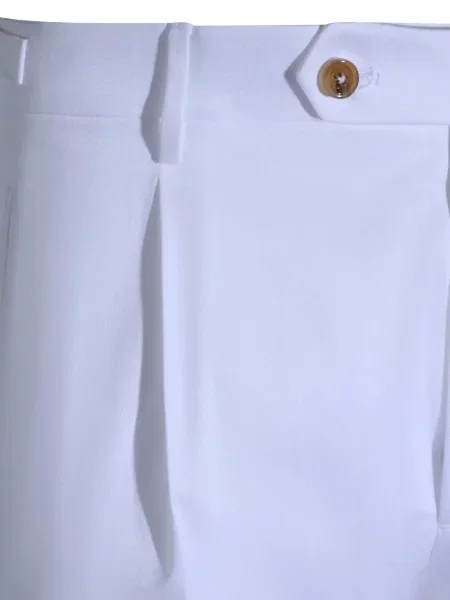 Pantaloni Berwich plisate alb