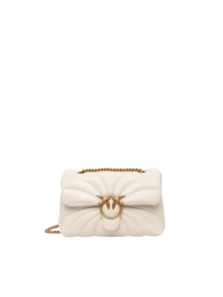 Torebka crossbody Pinko skórzana klasyczna beżowa