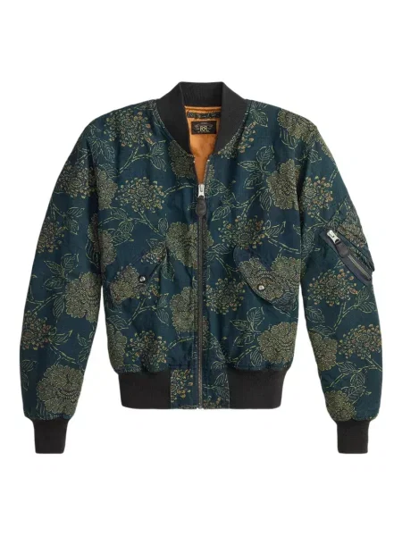 Kurtka bomber Ralph Lauren Rrl w kwiatki niebieski