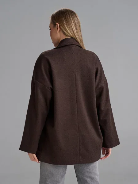 Пальто ISSA Plus темно-коричневий кашемір коричневе