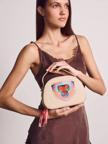 Medicine crossbody torba za žene od imitacije kože bež