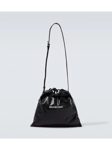 Geantă crossbody Balenciaga din piele de lac negru