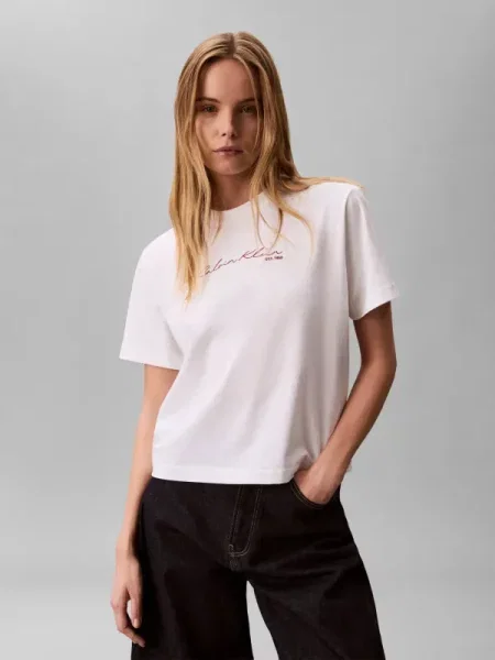 Tricou Calvin Klein Jeans Ss Graphic Boxy Tee White S alb