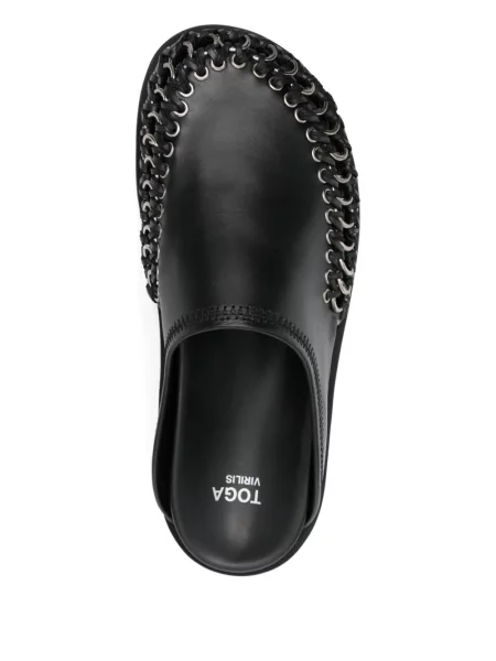 Papuci tip mules Toga Virilis din piele negru