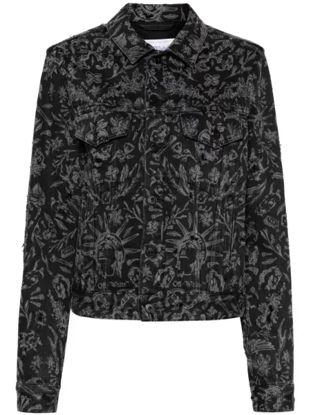 Kurtka jeansowa Off-white z przetarciami biała