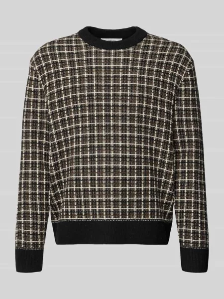 Sweter o kroju regular fit z dzianiny z mieszanki wełny model ‘MIKOLAS’ Selected Homme