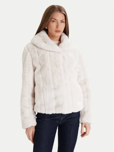 Palton de blană Guess bej