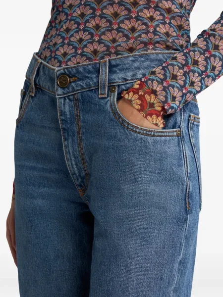 Blugi Etro cu broderie albastru