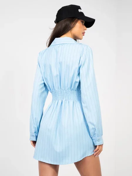 Rochie Rue Paris plisată albastru
