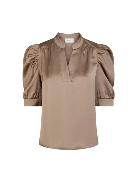 Neo Noir Bluzka Roella Z Satyny beige brązowa