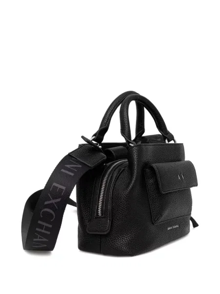 Geantă shopper Armani Exchange cu autograf negru