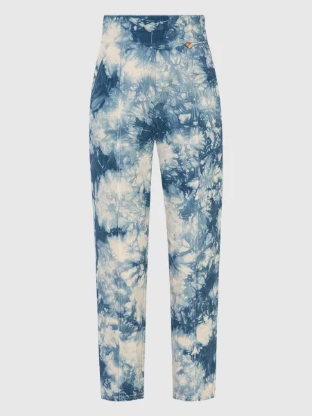 Брюки Twin-set с высокой посадкой с эффектом тай-дай синие