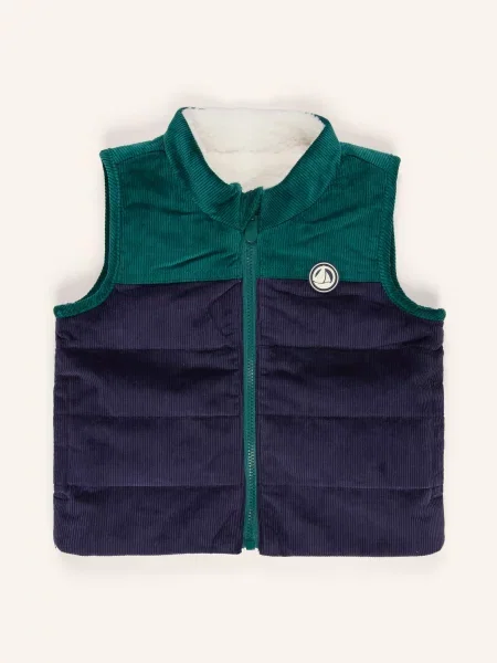 Petit Bateau Obratná Vesta modrá / zelená bílá