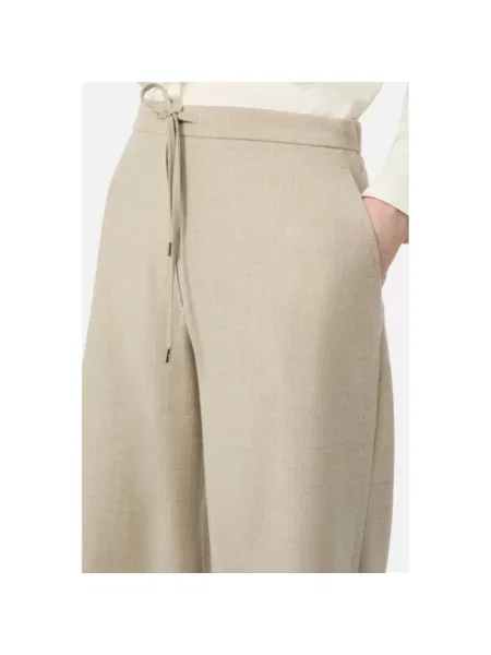 Spodnie Max Mara Studio wełniane beżowe