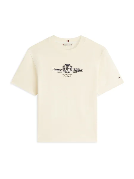TOMMY HILFIGER Majica Varsity svetlo / mornarska bež