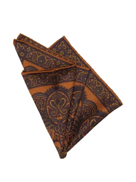Reversibil cravată Elizabetta cu imagine cu model paisley portocaliu