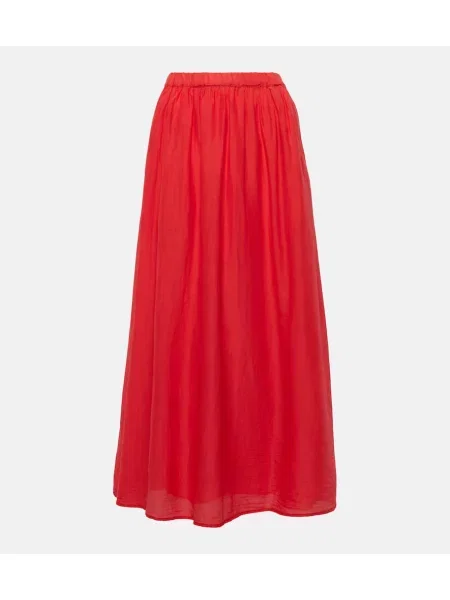 Fusta maxi Velvet de mătase roșu