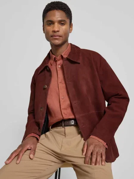 Kurtka skórzana o kroju regular fit z naturalnej koziej skóry model RORY' Selected Homme